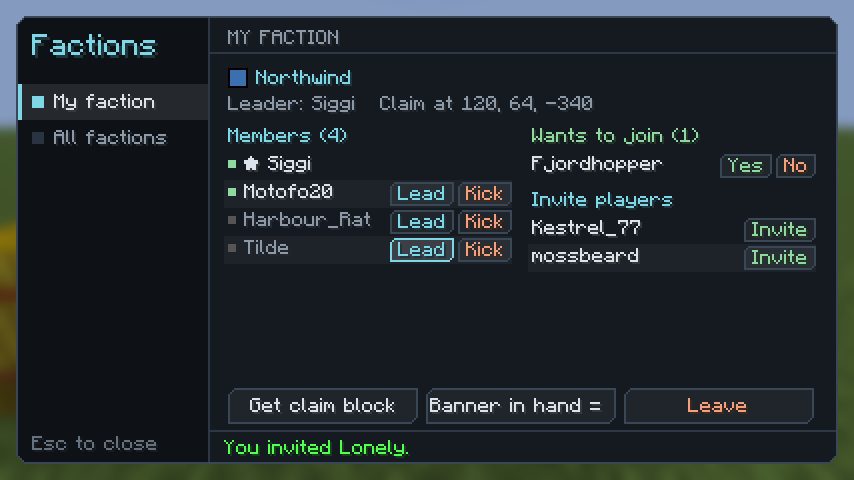 A menu in the Runestone look